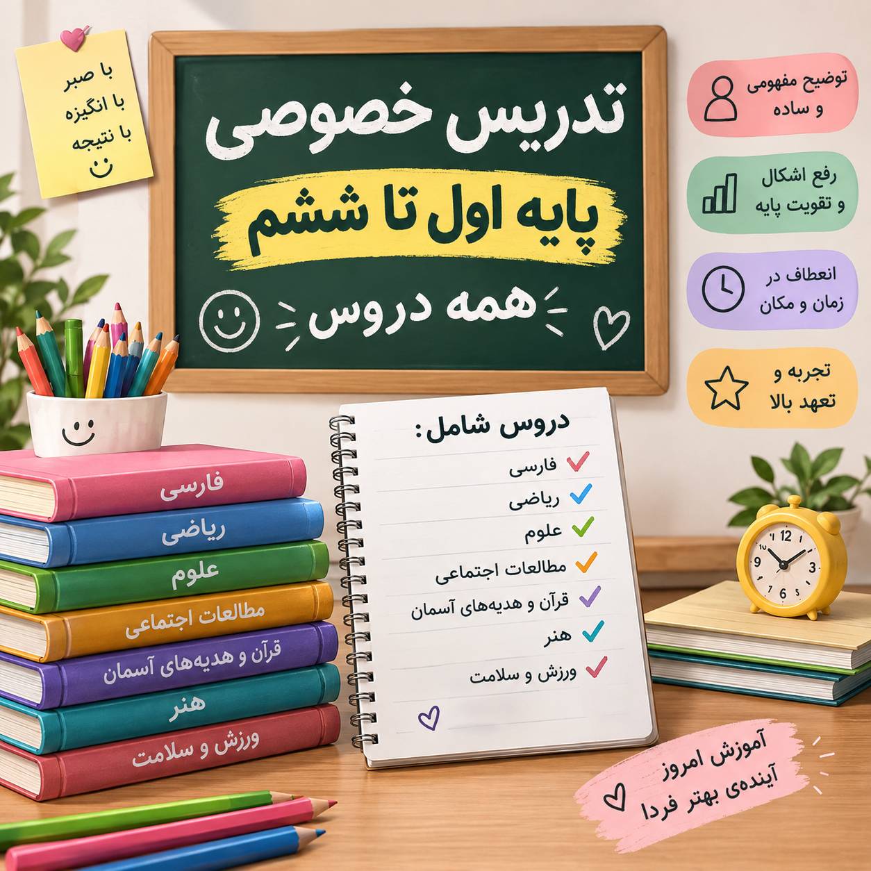 تدریس خصوصی پایه اول تا ششم — عکس ۱